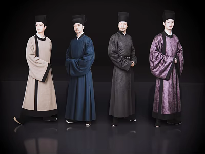 2D Song Dynasty man costume figure Song Dynasty man Song Dynasty figure man 3d model