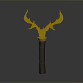 Elegant Modern Decorative Golden Deer Antlers Sculpture with Black Base