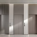 Elevator door elevator lift button trash can stainless steel elevator 3d model