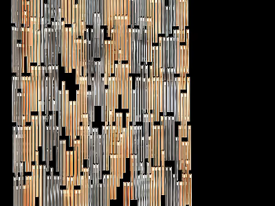 Modern Luxury Chandelier With Gold Silver Metal Strips And Geometric Design 3d model