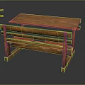 Rustic Wooden Bench And Table Combination Furniture With Natural Wood Finish
