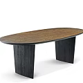 Oval Wooden Dining Table With Black Legs Modern Home Interior Design