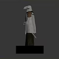 Man in Armor with Helmet Cape Shield and Sword on Black Base