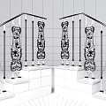 Ornate Railings With Golden Carvings And Black Frames On Marble Steps