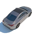 Gray Mercedes Benz Sedan With Modern Sleek Exterior And Black Wheels Design