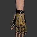 Game Movie Character Leather Glove With Metallic Accents And Intricate Design Details