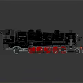 Vintage Black Steam Train With Red Wheels And Metal Texture 3d model