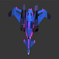 Futuristic Passenger Aircraft With Blue Pink Color Scheme Sleek Design And Large Engines