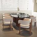 Modern Dining Table and Chair Combination 3d model