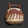 Handcrafted Ceramic Sculpture Jar With Red Monkey Design And Double Handles