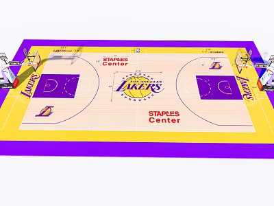 modern basketball court outdoor standard basketball court lakers court lakers basketball court floor 3d model
