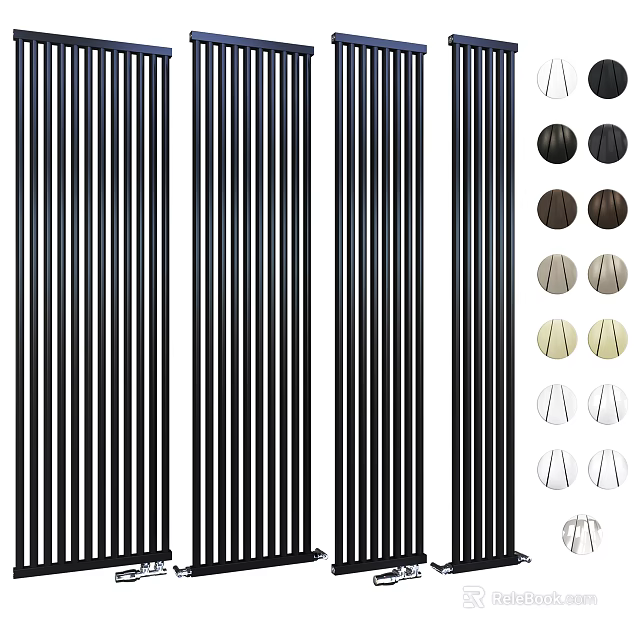 Sleek Vertical Heating Radiators With Modern Design And Multiple Color Variations For Home Interior Heating 3d model 