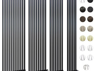 Sleek Vertical Heating Radiators With Modern Design And Multiple Color Variations For Home Interior Heating 3d model