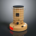 Portable Electric Heater With Metal Mesh Cover For Home Use Black Top Beige Base Controls