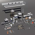 Diverse Architectural Building Models Featuring Towers Houses Walls And Components