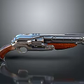 Classic Revolver With Metallic Finish And Wooden Grip Shiny Surface Design