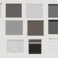 Various Window Blinds With Multiple Colors Different Styles And Textured Designs 3d model
