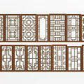 New Chinese-style openwork window component 3d model