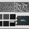 Various Decorative Wall Panel Designs With Intricate Cutout Patterns And Textured Surfaces 3d model