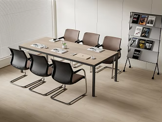 Modern Meeting Table and Chair Office Desk and Chair 3d model