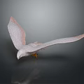 White Eagle Flying With Spread Wings And Yellow Talons Against Gray Background 3d model