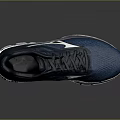 Navy Blue Mesh Upper Running Sneakers With White Sole And Accent Design