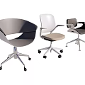 Modern Office Chairs With Various Designs Colors And Wheeled Bases