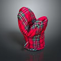 Red Plaid Quilted Oven Mitt For Kitchen Cooking And Baking Use