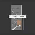Modern Interior Staircase With Transparent Structure Wooden Steps Metal Railings And Upper Platform