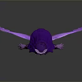 Purple Mermaid Doll Design With Long Hair Purple Tail And Decorative Wings