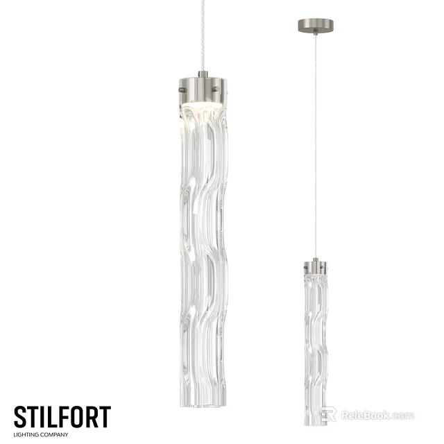 Modern Hanging Pendant Light With Transparent Glass Twisted Design For Living Room Decor 3d model 