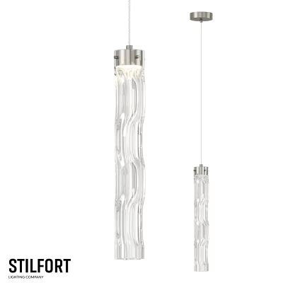 Modern Hanging Pendant Light With Transparent Glass Twisted Design For Living Room Decor 3d model