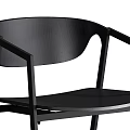 Modern Black Leisure Chair with Metal Frame and Comfortable Upholstered Seat Design