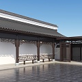 veranda corridor pavilion chinese veranda new chinese verandah new chinese verandah new chinese pavilion su verandah chinese new chinese su-style courtyard verandah courtyard 3d model