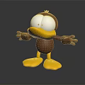Cute Cartoon Duck Doll With Big Eyes Brown Body Yellow Beak And Open Arms