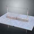 Metal Mesh Fence With Concrete Base On Platform Structure For Safety Protection