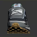 Modern Blue Gray Casual Sneakers With White Laces And Brown Sole Design
