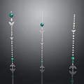 Decorative Hanging Ornaments For Home Living With Silver Chains Green Beads Anchor Shapes Crystal Accents
