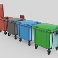 Trash bin sorting trash can outdoor trash can 3d model