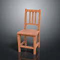 Simple Wooden Chair Design With Vertical Backrest Slats And Square Seat