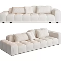 Modern Multiplayer Sofa Cream Multiplayer Sofa 3d model