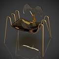 Modern Leisure Accent Chair With Gold Metal Frame And Unique Artistic Home Decor Design