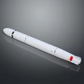 White Missile Weapon Featuring Red Markings And Sleek Aerodynamic Design Structure 3d model