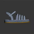 Blue Strappy Sandals With Yellow Sole For Casual Summer Wear