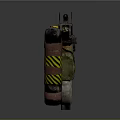 Tactical Gun Featuring Yellow Black Stripes Warning Signs And Decorative Design