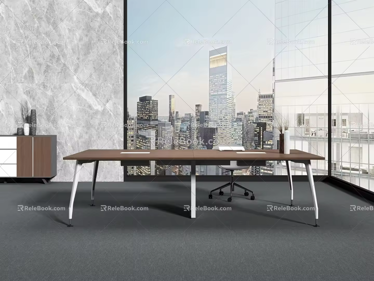 Modern Conference Table and Chair Office Conference Table 3d model