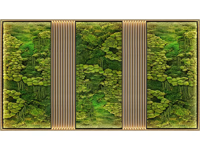 Decorative Indoor Living Plant Wall Design With Vertical Garden Panels And Natural Greenery 3d model