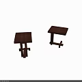 Wooden Side Tables With Square Top And Cross Legs In Modern Design
