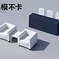 Modern White Sofa Coffee Table Set With Minimalist Design And Clean Lines 3d model