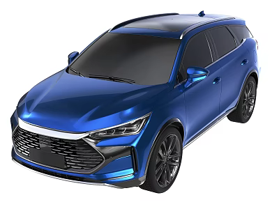 Blue Modern SUV With Sleek Body Black Wheels And Stylish Front Grille 3d model